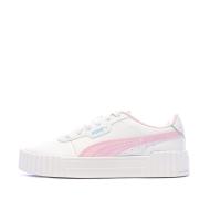 Baskets Blanc/Rose Fille Puma Carina 3.0 Jelly pas cher