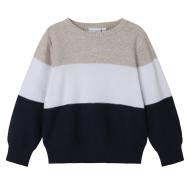 Pull Beige/Marine Garçon Name it Vohan pas cher