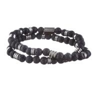 Bracelet Double Tour Noir Homme Geographical Norway 315056 pas cher