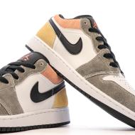 Baskets Noires/Blanc/Gris Garçon Nike Air Jordan 1 vue 7