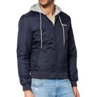 Bomber Bleu Homme Schott Bombers Capuche Amovible En Jersey Schott OREGON-KAK pas cher