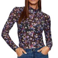 T-Shirt Manches Longues Noir/Bleu Femme Vila Volettis pas cher