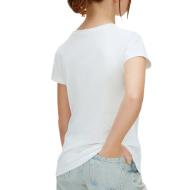T-Shirt Blanc/Orange Fille Calvin Klein Jeans Script Logo vue 2
