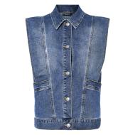 Veste en Jean Bleu Femme Pieces Femma vue 3