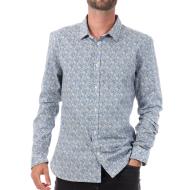 Chemise Bleu Fleuris Homme Teddy Smith Carton Strectch