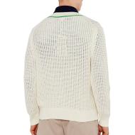 Pull Blanc Homme Lacoste Tennis Rayures vue 2