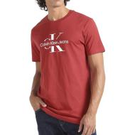 T-shirt Rouge/Blanc Homme Calvin Klein Jeans Disrupted