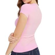 T-shirt Rose Femme Guess Mini Triangle vue 2