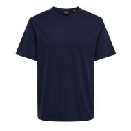 T-shirt Marine Homme Only & Sons Smart Life pas cher