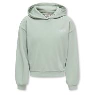 Sweat à Capuche Vert Fille Kids ONLY Amor Life pas cher