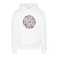 Sweat à capuche Blanc Homme Tommy Jeans Circular Graphic pas cher