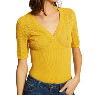 Top en Maille Jaune Femme Morgan Sting pas cher