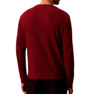 Sweat Bordeaux Homme Calvin Klein Jeans Waffle Badge vue 2