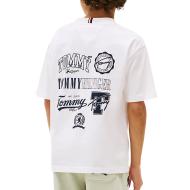 T-Shirt Blanc Garçon Tommy Hilfiger Varsity vue 2