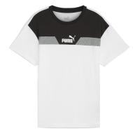 T-shirt Blanc/Noir/Gris Garçon Puma Power Colorblock pas cher