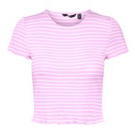 T-Shirt Rose/Blanc Femme Vero Moda Madi Jill