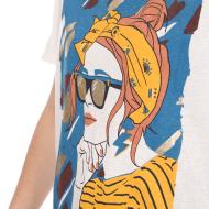 T-shirt Blanc Femme Teddy Smith Face vue 3
